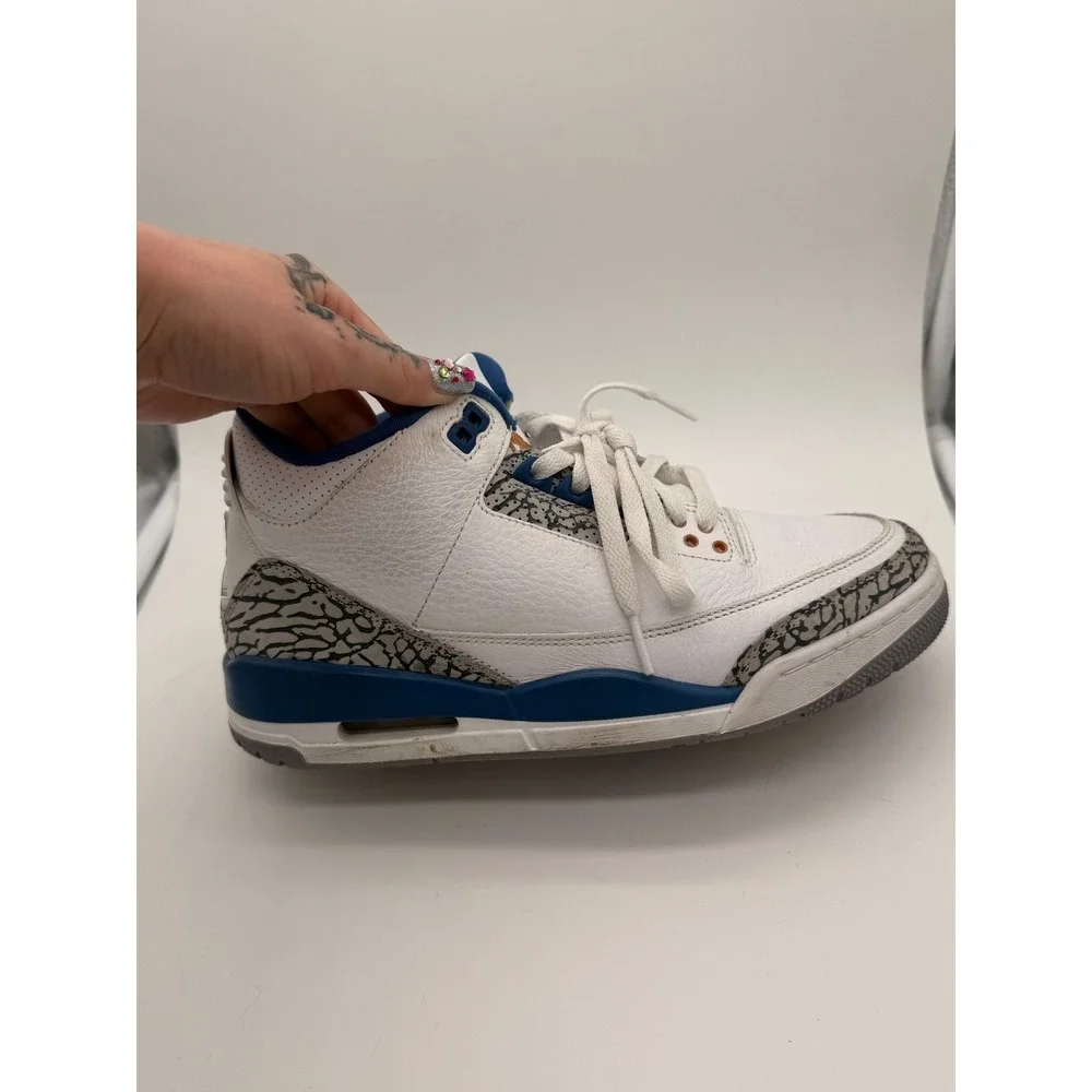 Nike Air Jordan 3 Retro Wizards White True Blue CT8532-148 Mens Sneakers 7.5